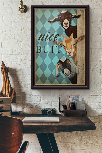 Goat Nice Butt Poster Framed Matte Canvas