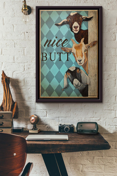 Goat Nice Butt Poster Framed Matte Canvas