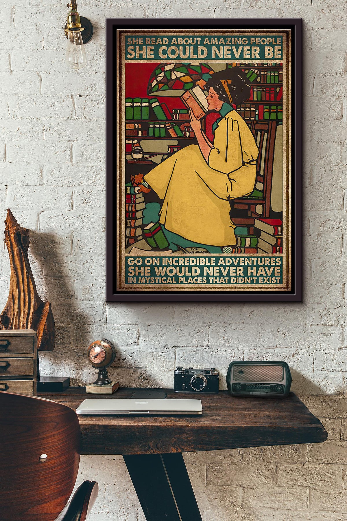 She Read About Amazing People She Could Never Be Poster Framed Matte Canvas