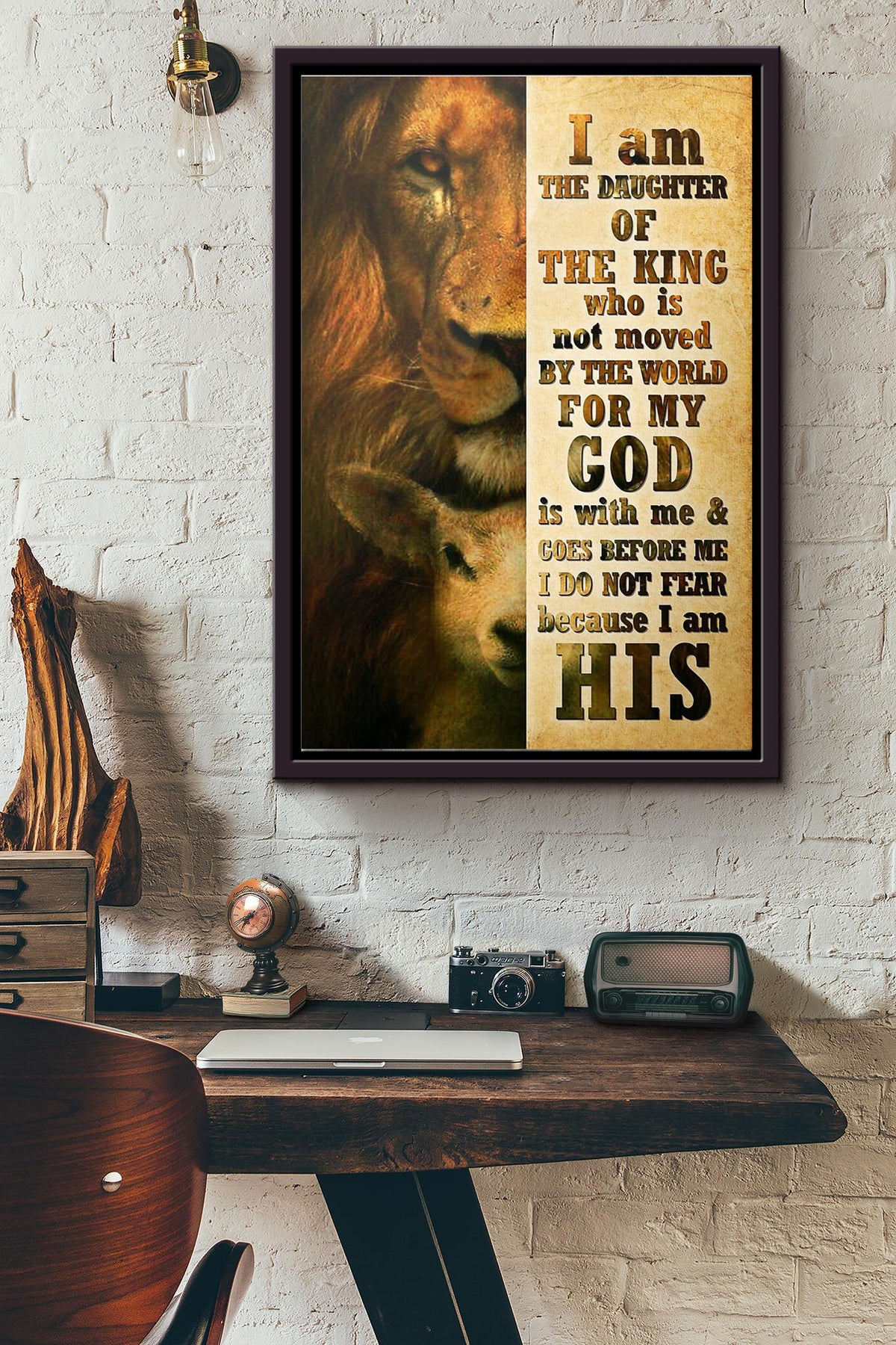 Lion I Am The Daughter Of The King Poster Framed Matte Canvas