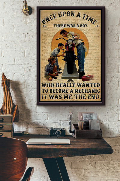 A Boy Who Really Wanted To Become A Mechanic Framed Matte Canvas