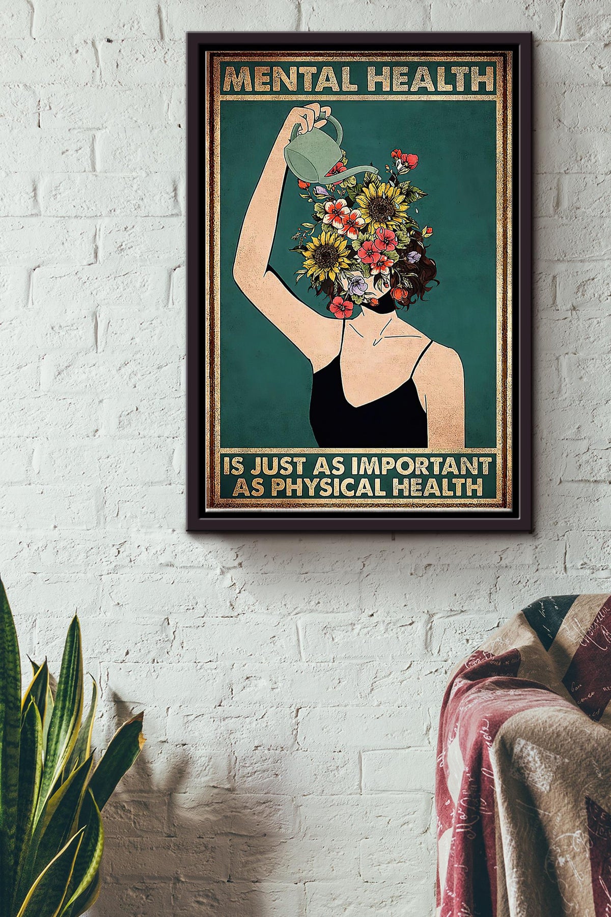 Social Worker Mental Health Is Just As Important As Physical Health Poster Framed Matte Canvas