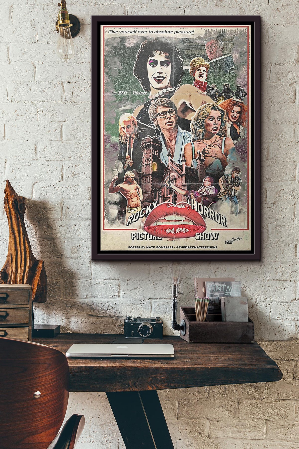 Rocky Horror Picture Show Poster Framed Matte Canvas