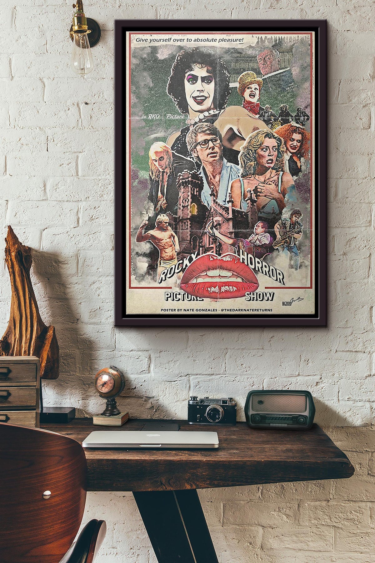Rocky Horror Picture Show Poster Framed Matte Canvas