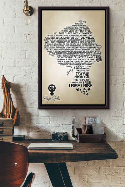 You May Write Me Down In History Mayangelou Poster Framed Matte Canvas