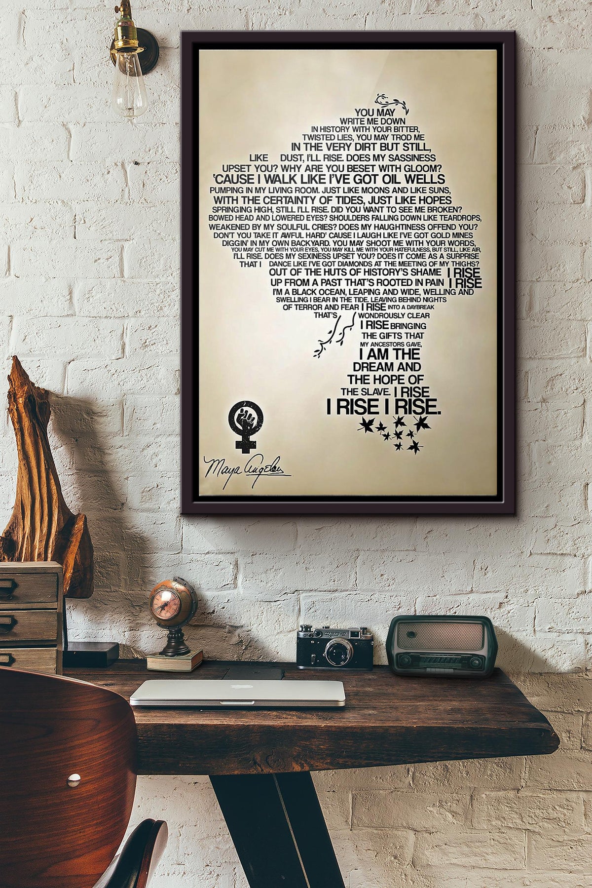 You May Write Me Down In History Mayangelou Poster Framed Matte Canvas