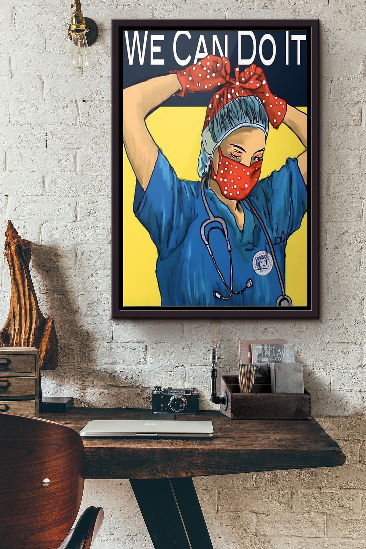 Nurse We Can Do It Poster Framed Matte Canvas