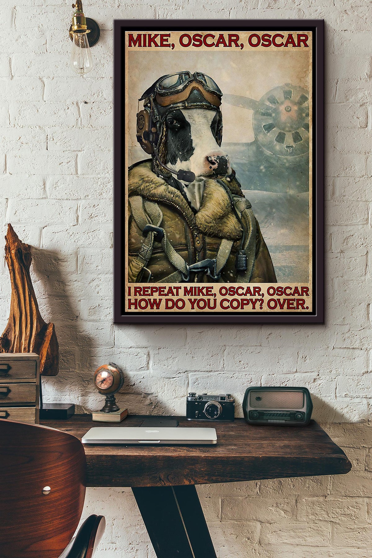 Farm Cow Mike Oscar Oscar How Do You Copy Over Poster Framed Matte Canvas