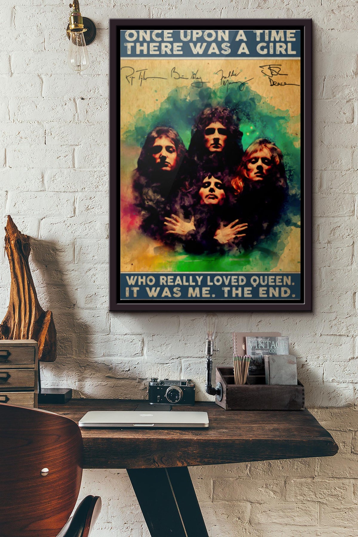 Once Upon A Time There Was A Girl Who Really Loved Queen Poster Framed Matte Canvas