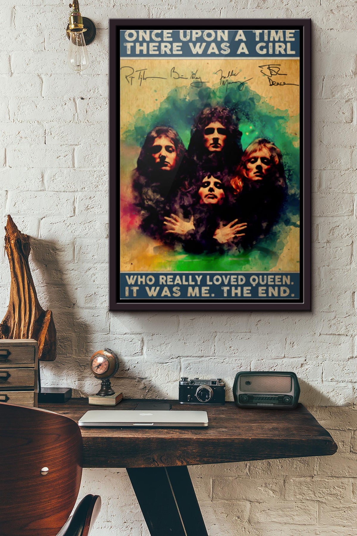 Once Upon A Time There Was A Girl Who Really Loved Queen Poster Framed Matte Canvas