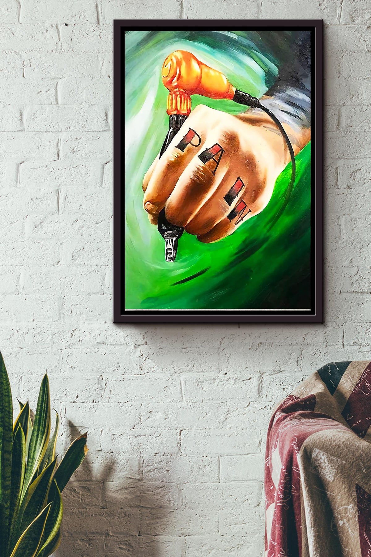 Tattoo Artist Pain Tattoo Poster Framed Matte Canvas