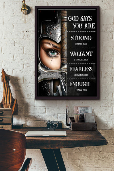 God Says You Are A Female Guardian Poster Framed Matte Canvas