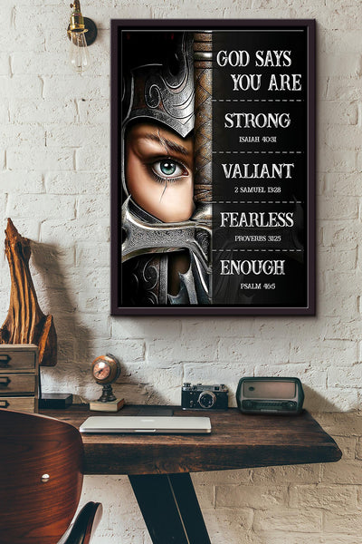 God Says You Are A Female Guardian Poster Framed Matte Canvas