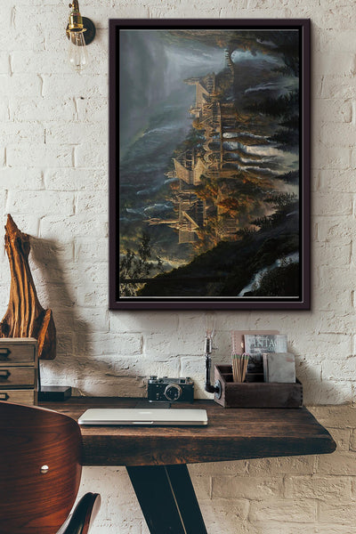 Rivendell Lotr Poster Framed Matte Canvas