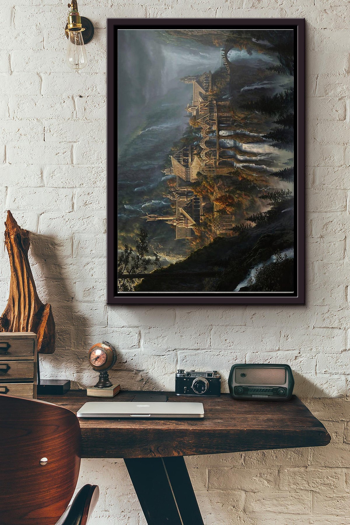 Rivendell Lotr Poster Framed Matte Canvas
