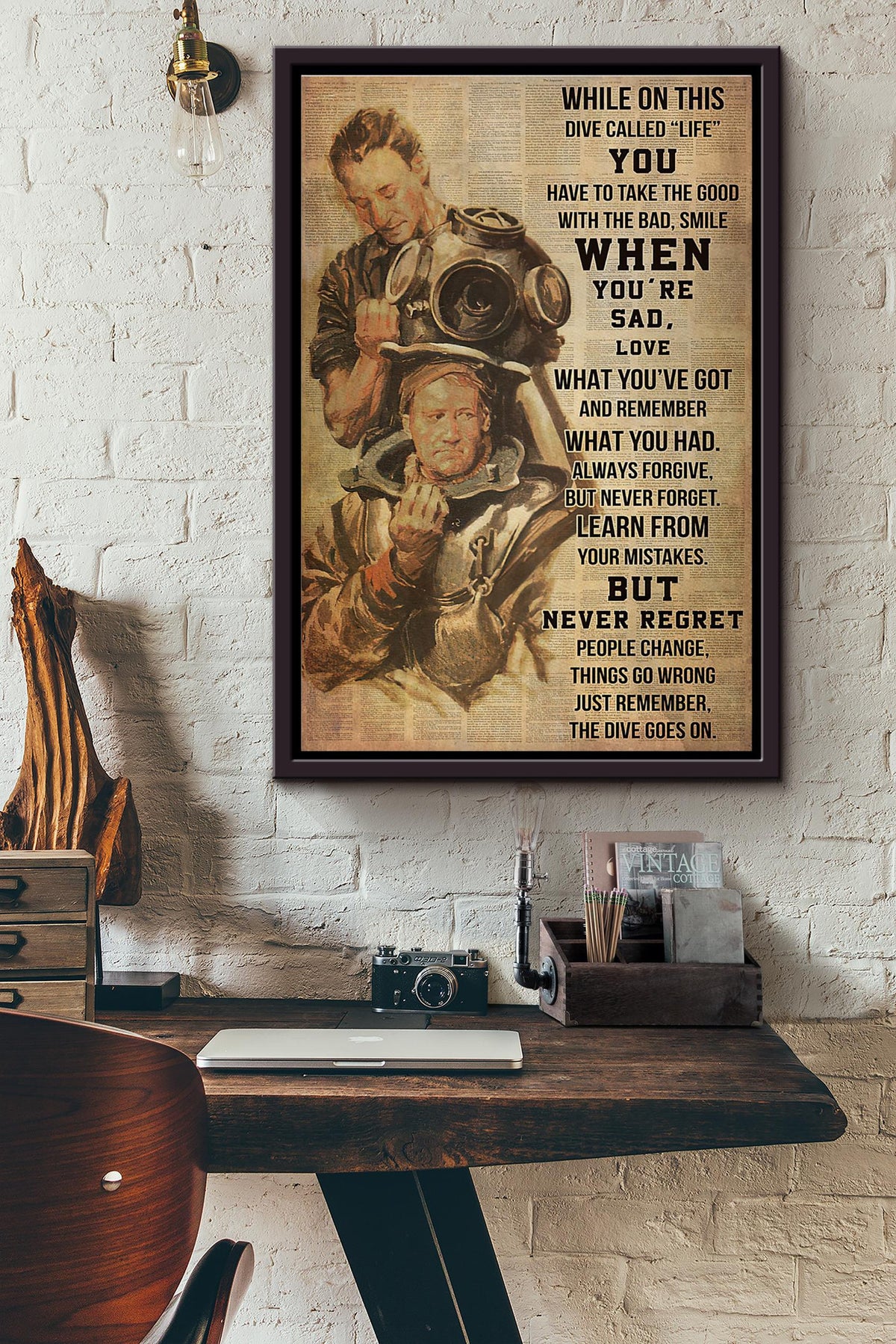 Muff Diver While On This Dive Called Life Never Forget The Dive Goes On Dictionary Poster Framed Matte Canvas