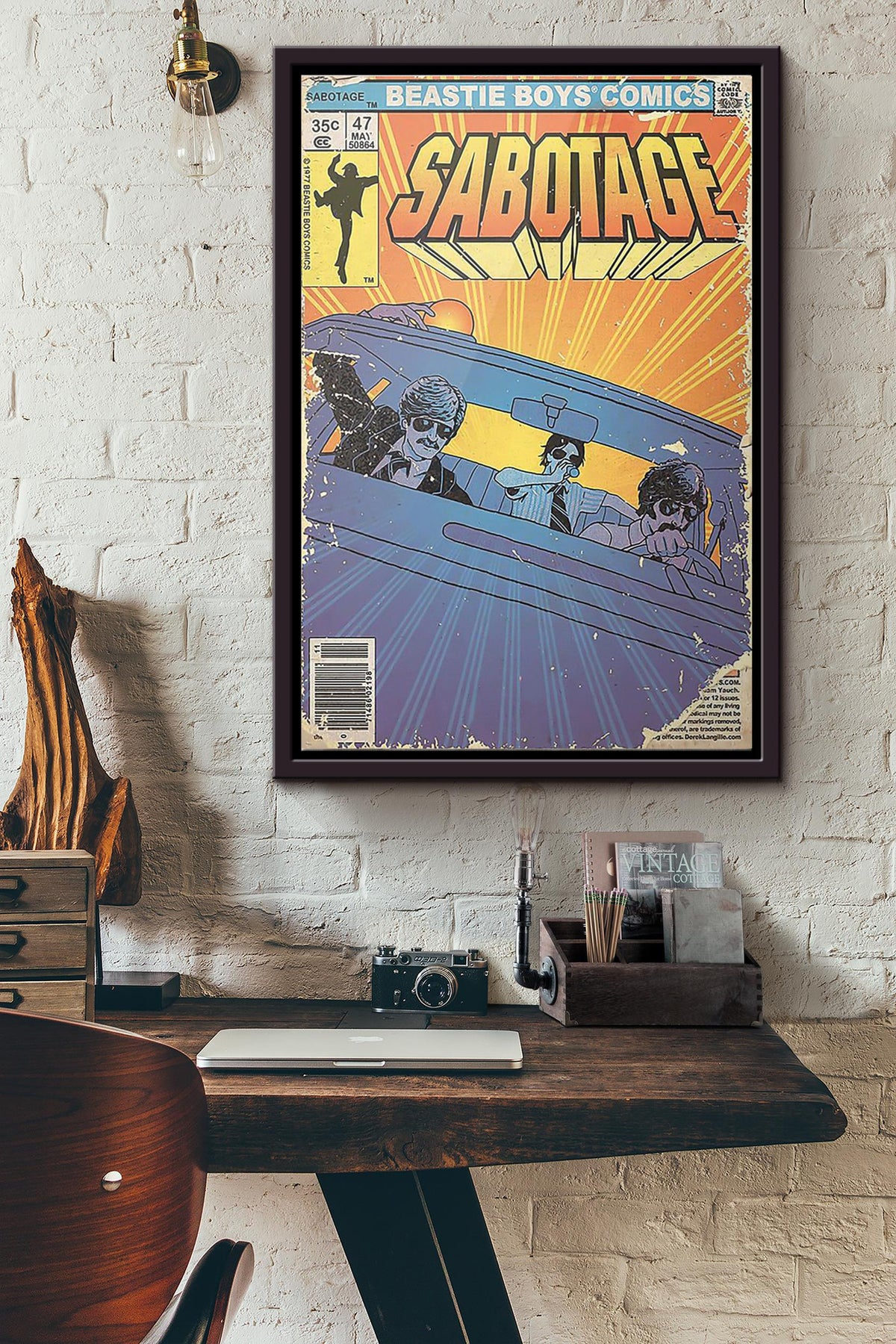 Beastie Boys Comics Sabotage Poster Framed Matte Canvas