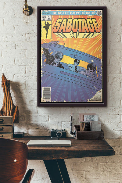 Beastie Boys Comics Sabotage Poster Framed Matte Canvas