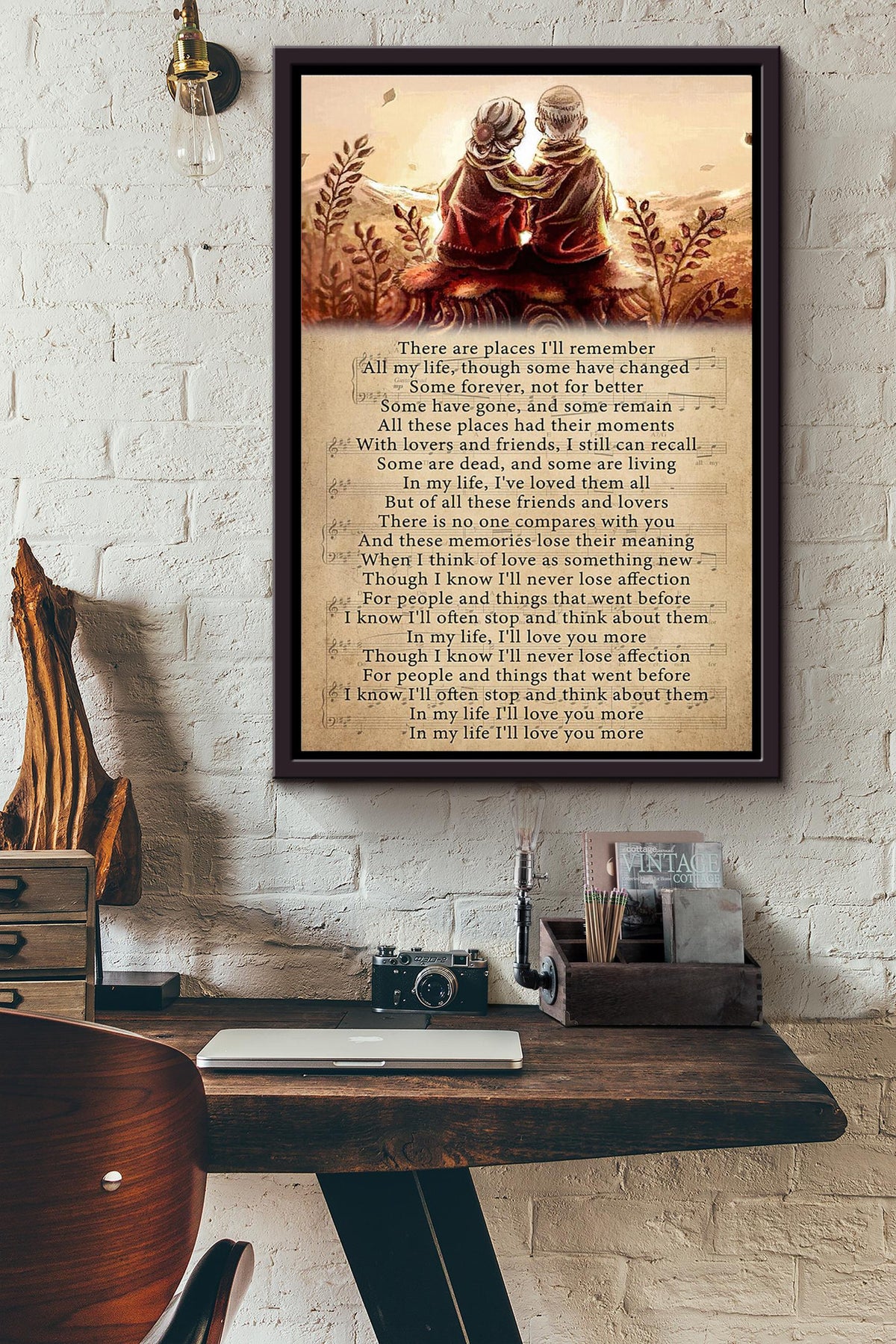 Music Sheet Ill Love You More Poster Framed Matte Canvas