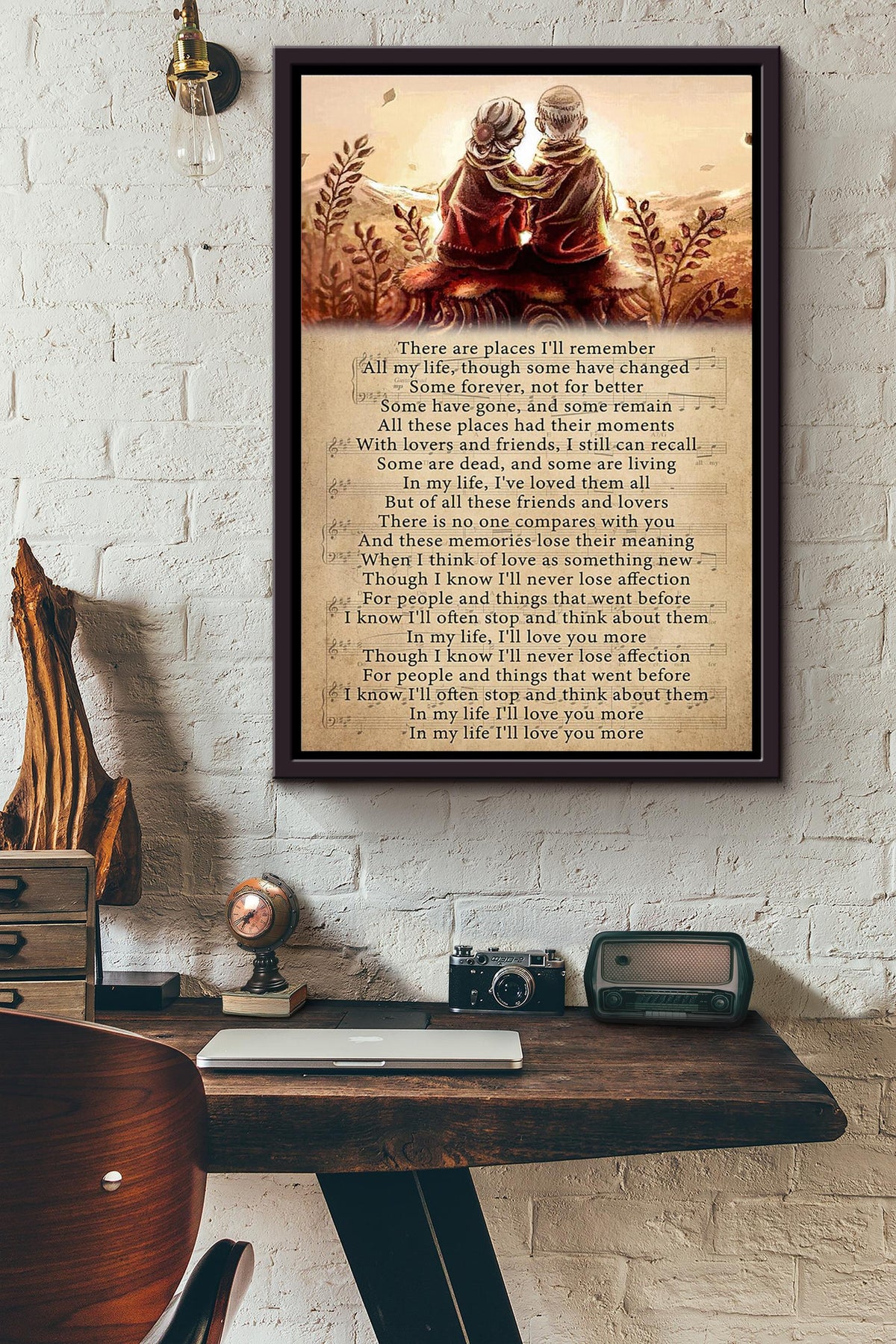 Music Sheet Ill Love You More Poster Framed Matte Canvas