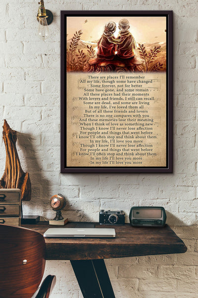 Music Sheet Ill Love You More Poster Framed Matte Canvas