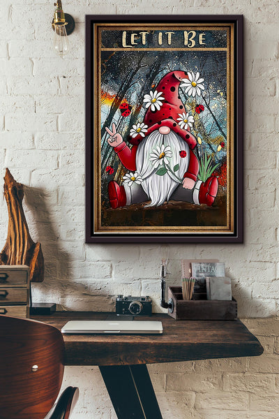 Hippie Elf With Daisy In The Forest Let It Be Poster Framed Matte Canvas