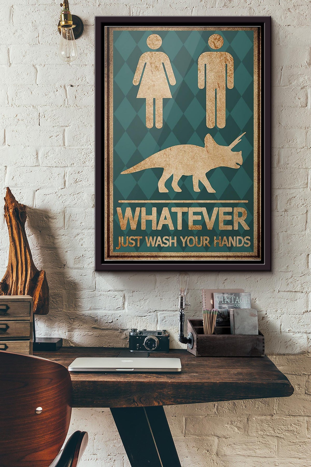 Whatever Just Wash Your Hands Poster Framed Matte Canvas
