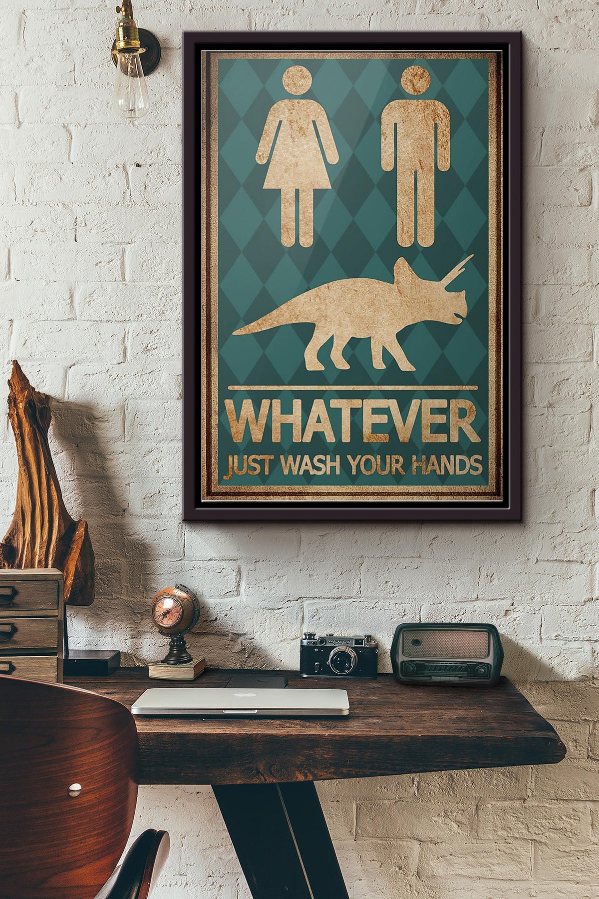 Whatever Just Wash Your Hands Poster Framed Matte Canvas