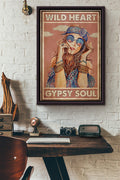 Wild Heart Gypsy Soul Peace Cloud Poster Framed Matte Canvas
