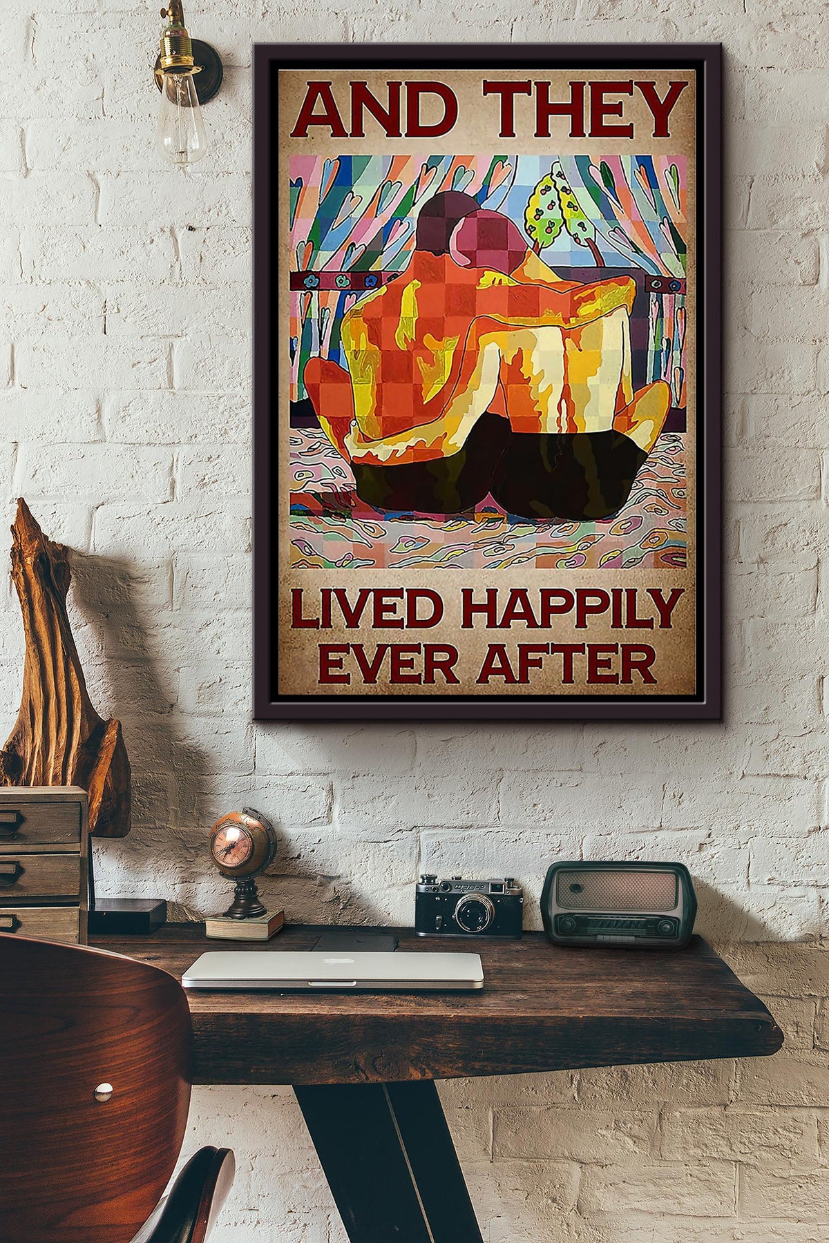 They Lived Happily Ever After Lover Poster Framed Matte Canvas