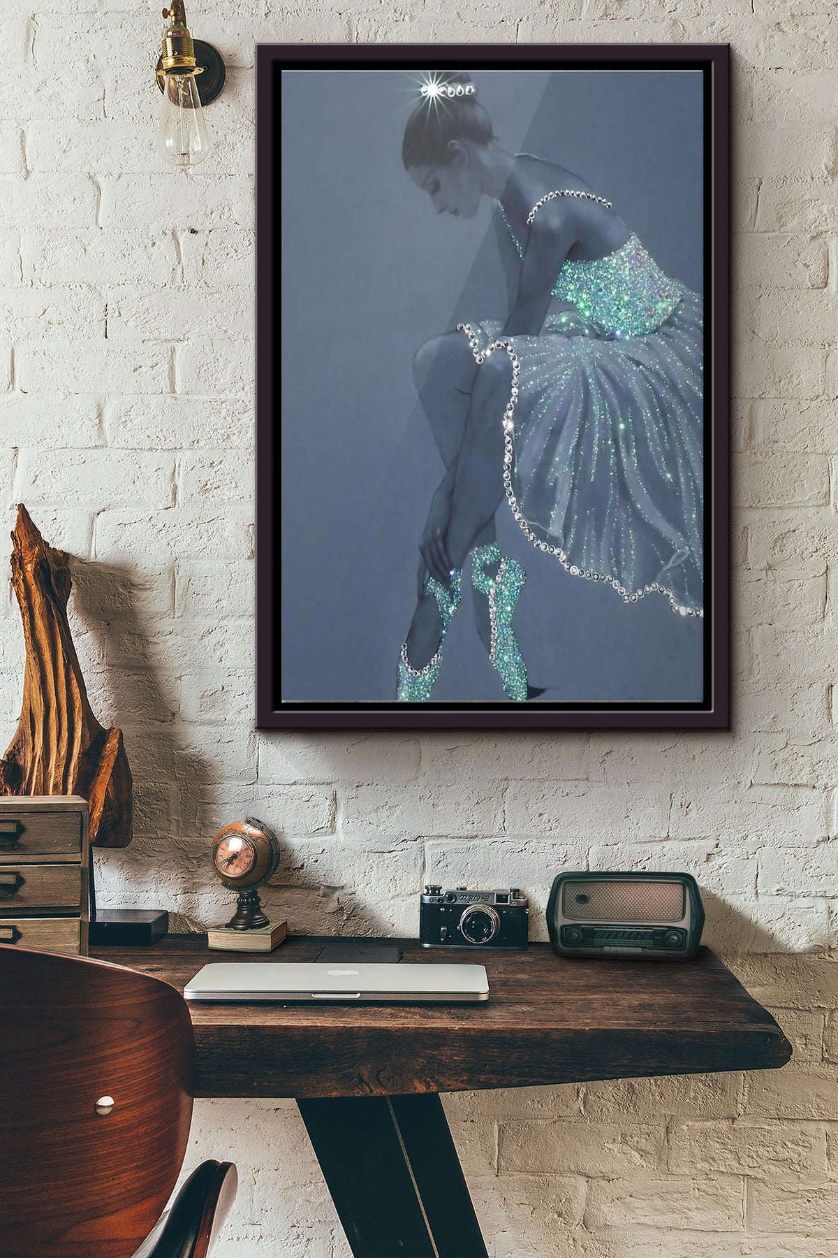 Ballet Crystal Dress Ballerina Poster Framed Matte Canvas