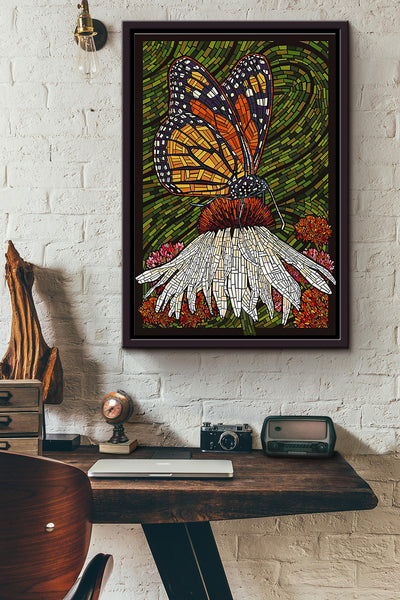 Butterfly Art Poster Framed Matte Canvas