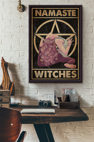 Namaste Witches Wizard In The Sky Magic Poster Framed Matte Canvas