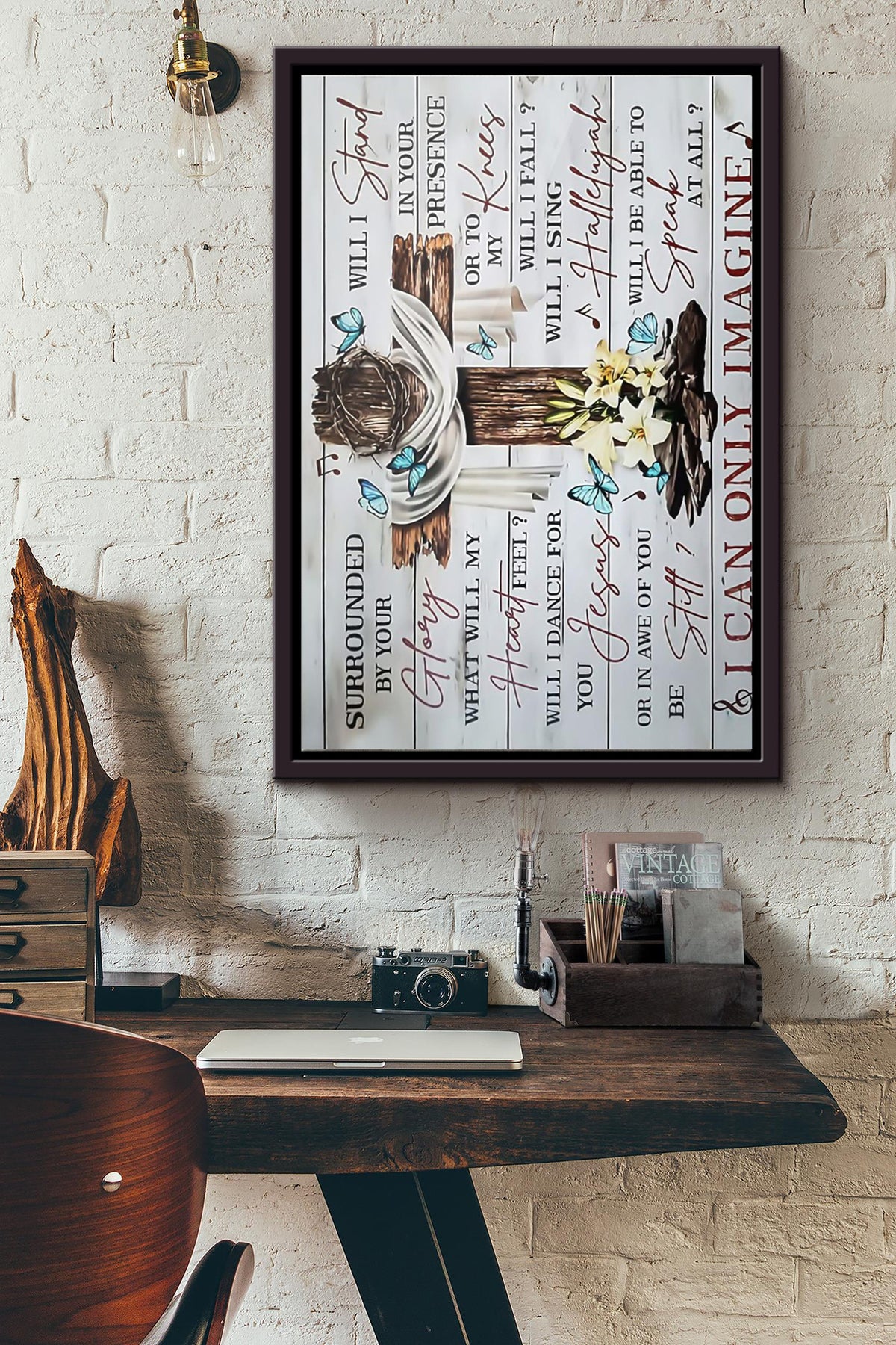 Jesus Christ I Can Only Imagine Poster Framed Matte Canvas