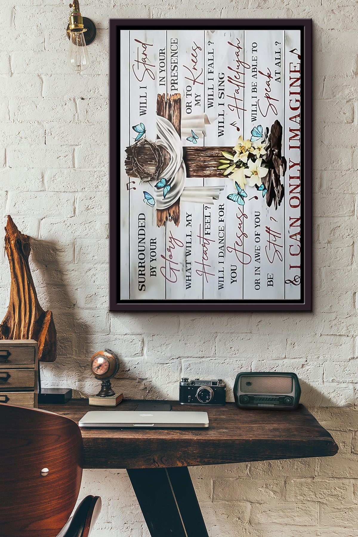 Jesus Christ I Can Only Imagine Poster Framed Matte Canvas