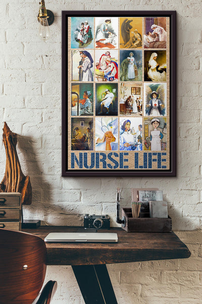 Nurse Life Poster Framed Matte Canvas