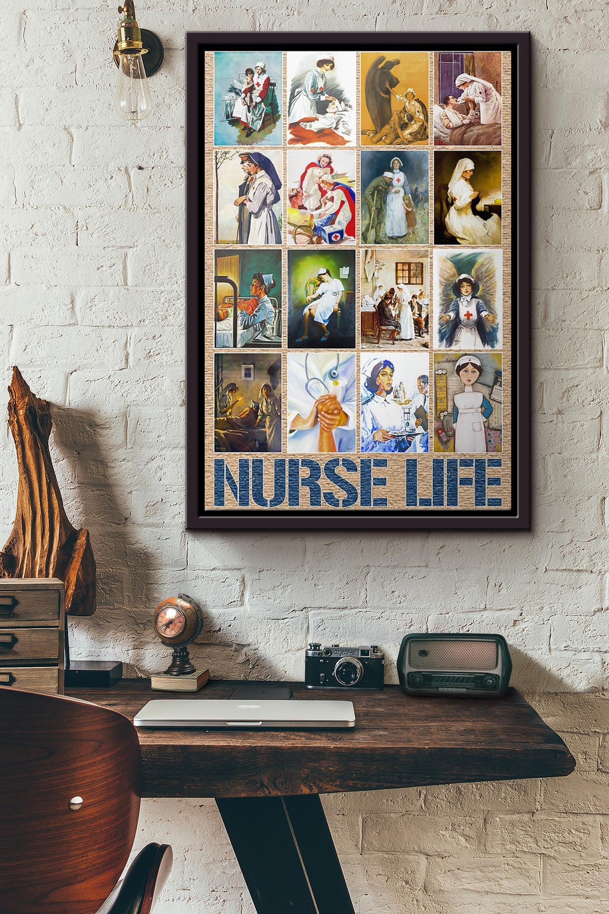Nurse Life Poster Framed Matte Canvas