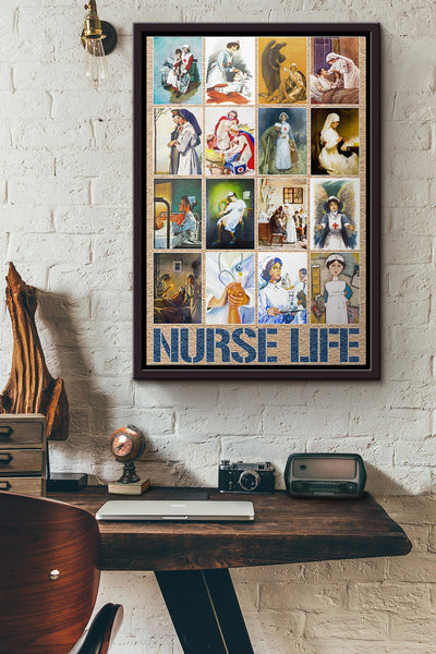 Nurse Life Poster Framed Matte Canvas