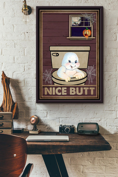 Ghost Toilet Nice Butt Poster Framed Matte Canvas