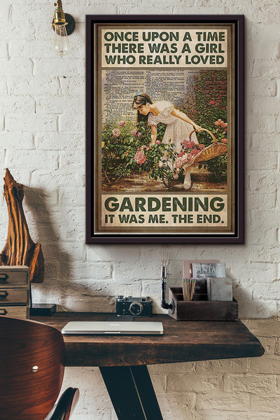 Gardening Beautiful Girl Framed Matte Canvas