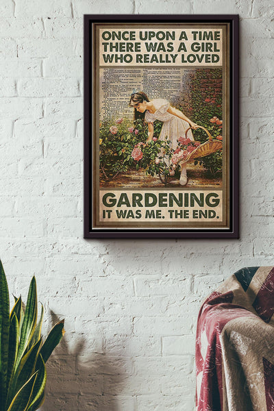 Gardening Beautiful Girl Framed Matte Canvas