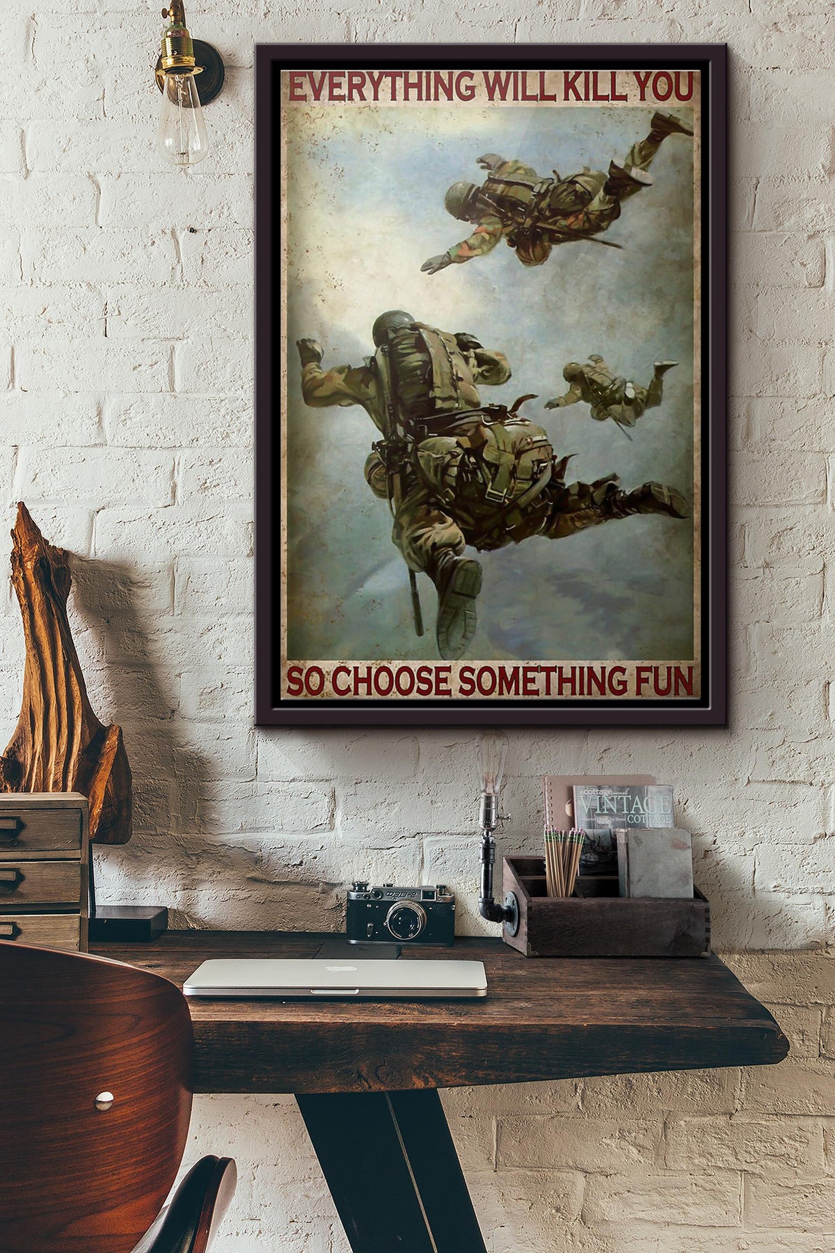 Air Force Everything Will Kill You So Choose Something Fun Poster Framed Matte Canvas GS20240923004