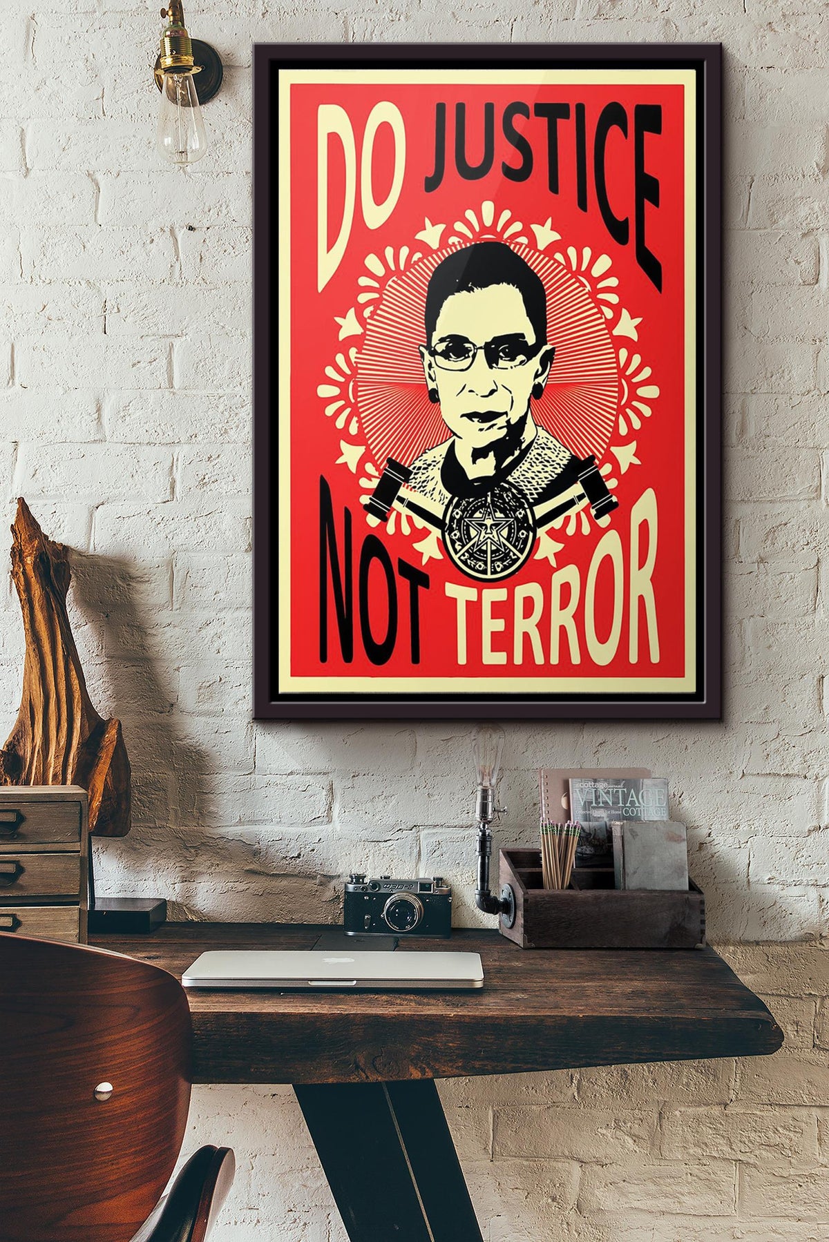 Ruth Baber Do Justice Not Tearror Poster Framed Matte Canvas