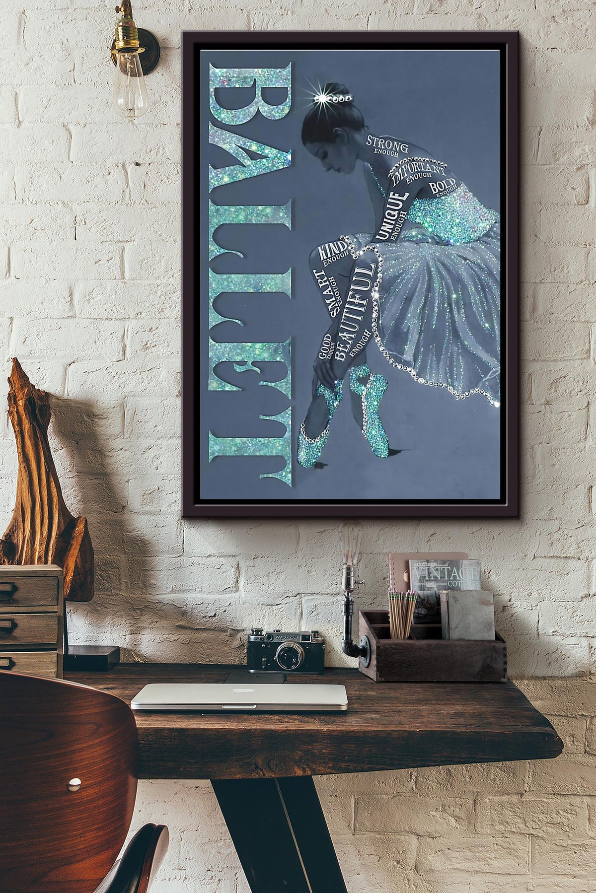 Ballet Diamond Unique Enough Poster Framed Matte Canvas