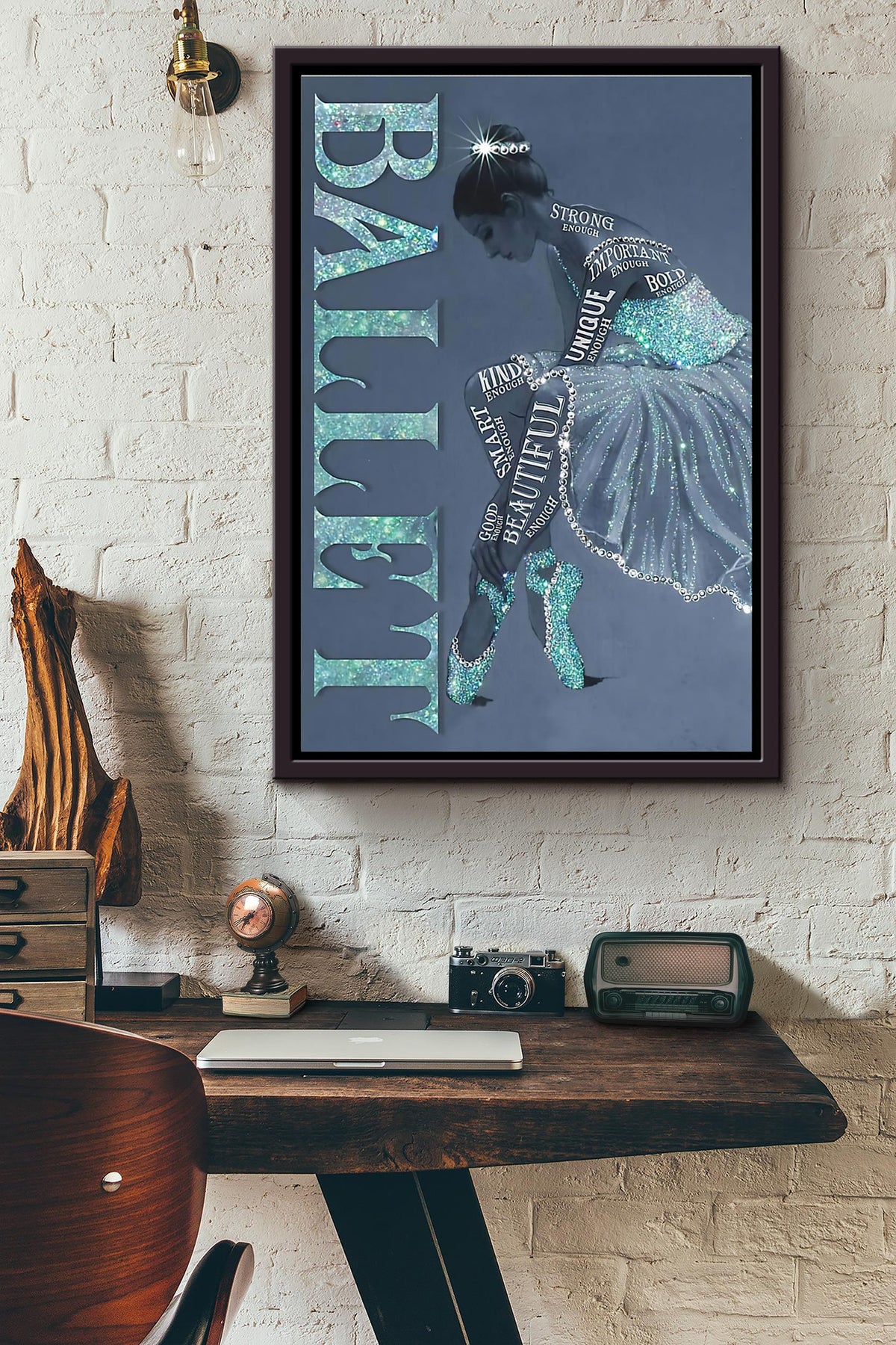 Ballet Diamond Unique Enough Poster Framed Matte Canvas