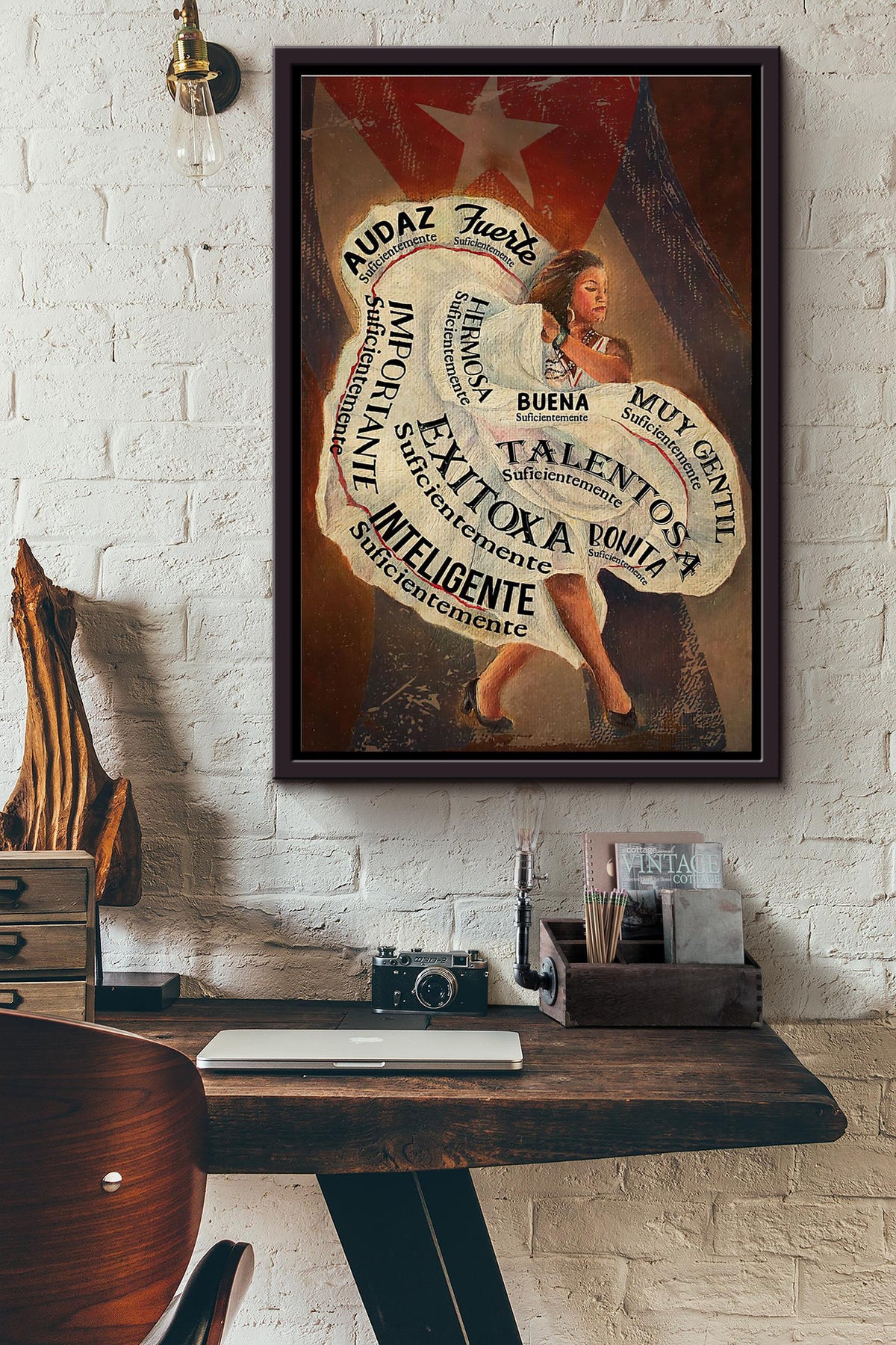 Puerto Rican Woman I Am Exitoxa Enough Poster Framed Matte Canvas