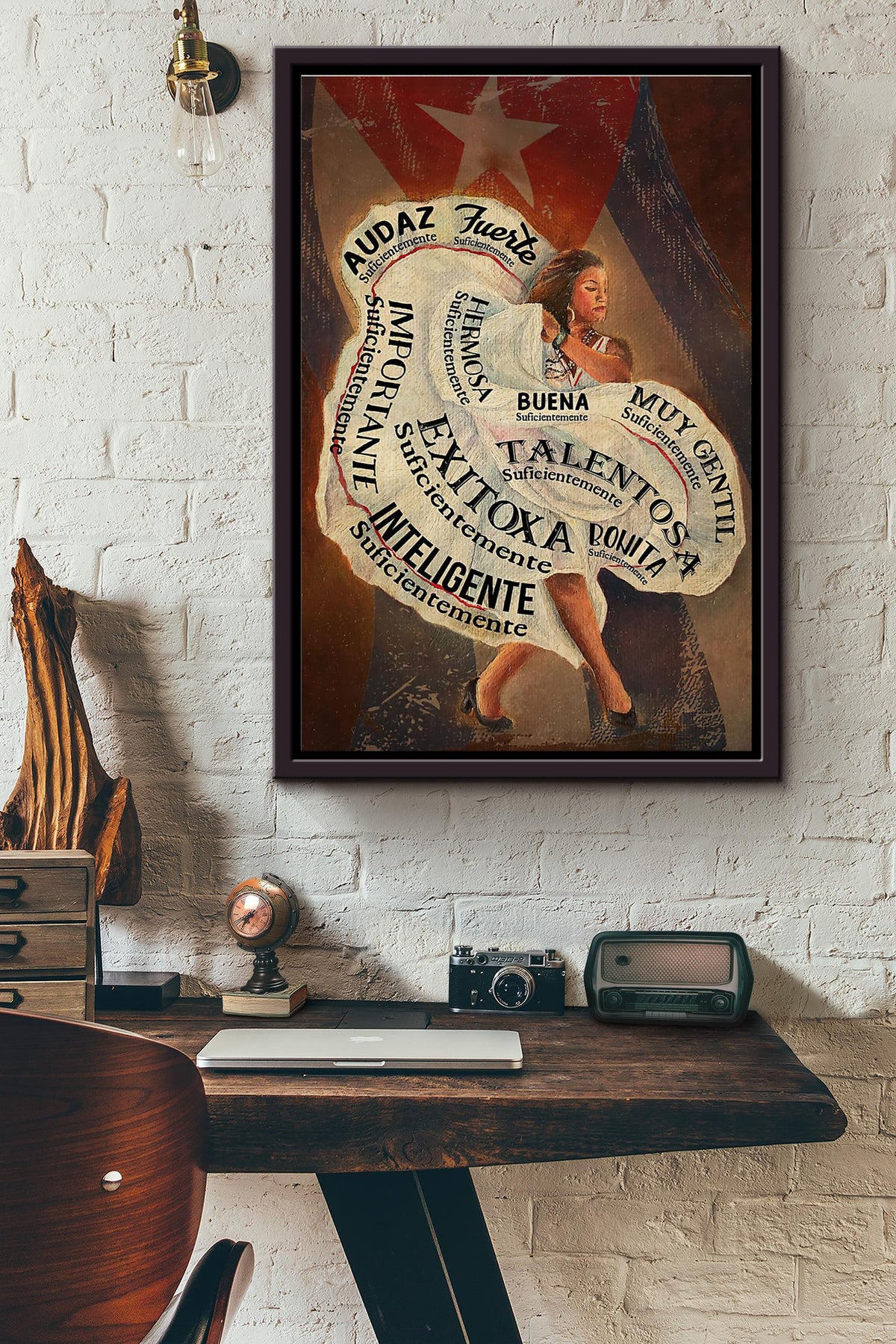 Puerto Rican Woman I Am Exitoxa Enough Poster Framed Matte Canvas