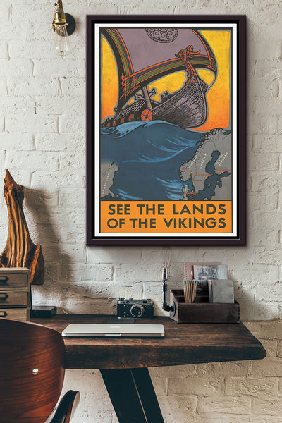 See The Lands Of The Vikings Poster Framed Matte Canvas