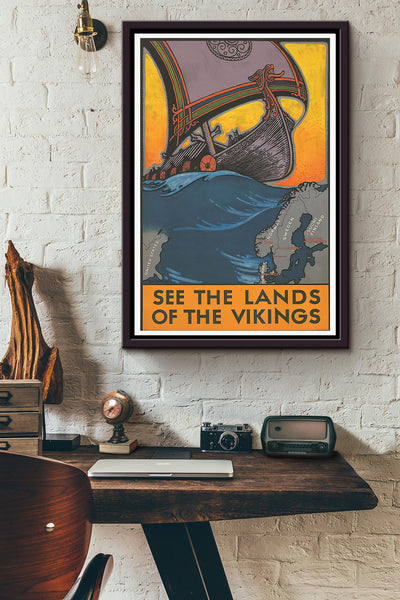 See The Lands Of The Vikings Poster Framed Matte Canvas
