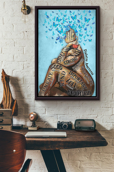 Diabetes Awareness Poster Framed Matte Canvas